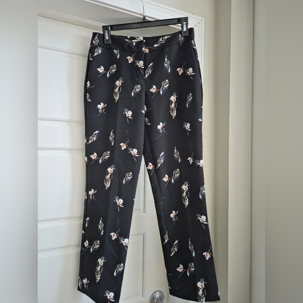 Chic Eliane Rose Black Floral Women's Trousers